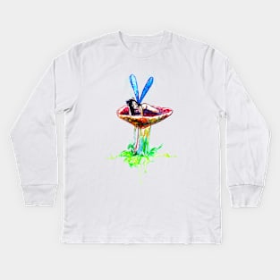 Mushroom Fairy Smiling Kids Long Sleeve T-Shirt